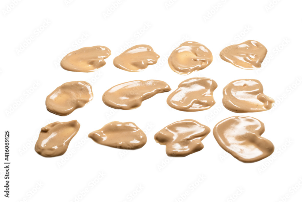 Obraz premium Mushroom sauce splashes isolated on white background.