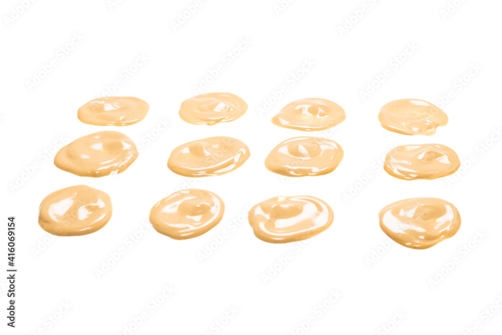 Mushroom sauce splashes isolated on white background. Mushroom sauce splashes isolated on white background.