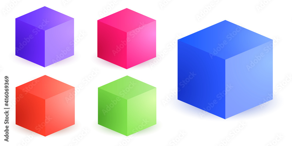 3D cube mock up model isolated top front view with shadow. Vector illustration eps10 isolated blank cardboard open or paper container box package template on transparent white background 3D cube mock up model isolated top front view with shadow. Vector illustration eps10 isolated blank cardboard open or paper container box package template on transparent white background
