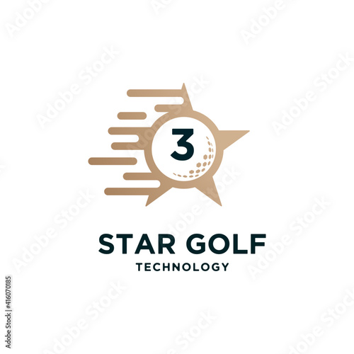set creative golf star ball and sport logo