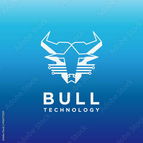 bull tech logo technology logo design regarding bull