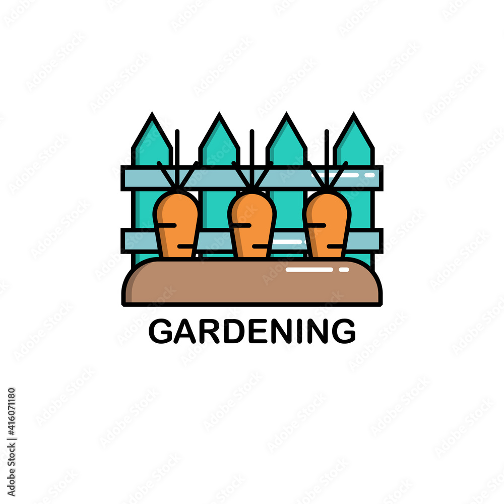 Gardening Concept Icon isolated on white background. Vector Illustration Gardening Concept Icon isolated on white background. Vector Illustration