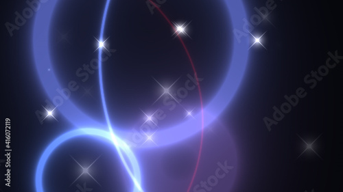 Illustration Of Colorful Circles Bokeh and stars Background