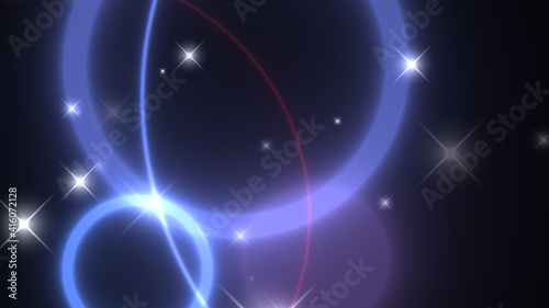 Illustration Of Colorful Circles Bokeh and stars Background