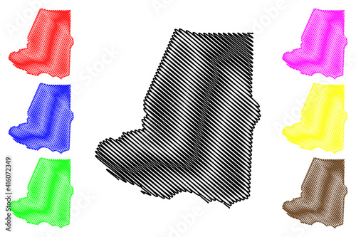 Wayne County, North Carolina State (U.S. county, United States of America, USA, U.S., US) map vector illustration, scribble sketch Wayne map photo