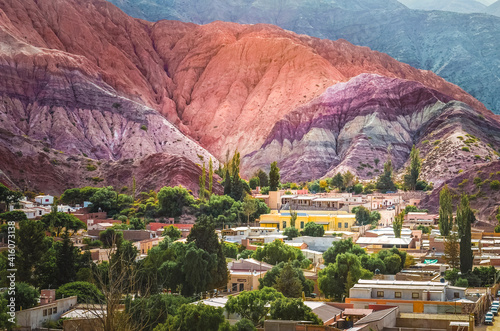 Colored landscape in Purmamarca, Jujuy Argentina photo