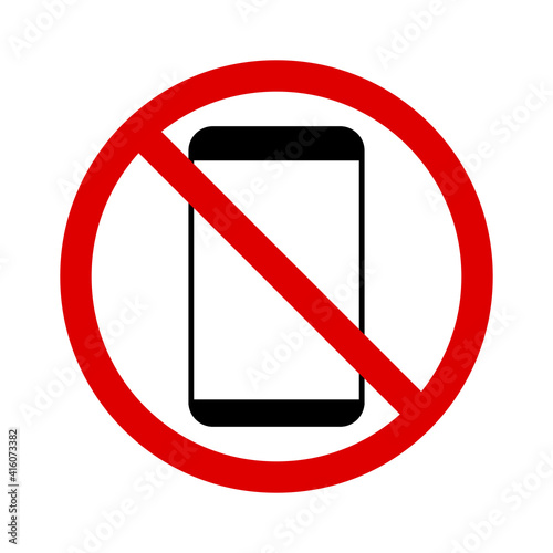 No smartphone simple icon isolated on a white background. Vector Illustration