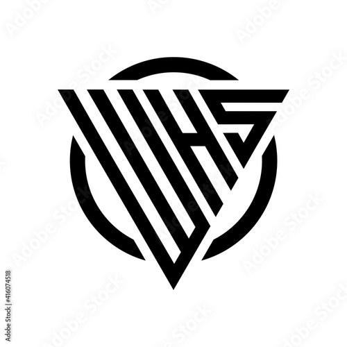Initial letter WHS triangle monogram cool simple modern logo concept 