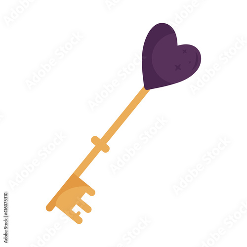 heart key esoteric isolated icon vector illustration design