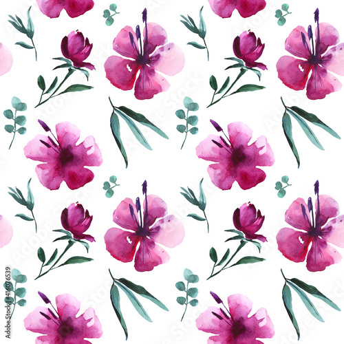 Wallpaper Mural flowers pattern Torontodigital.ca
