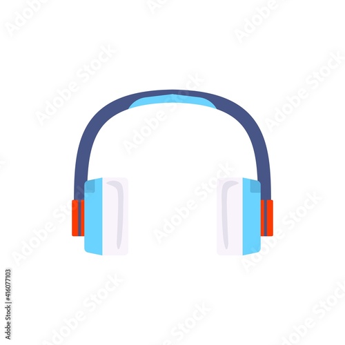 Microphone with headphone headset, vector icon for podcast, media hosting. Design template set for recording studio symbol, logo, emblem and label.