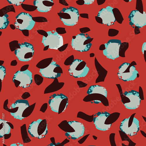 Wallpaper Mural Abstract animal skin leopard seamless pattern design. Jaguar, leopard, cheetah, panther fur. Seamless camouflage background for fabric, textile, design, cover, wrapping. Torontodigital.ca