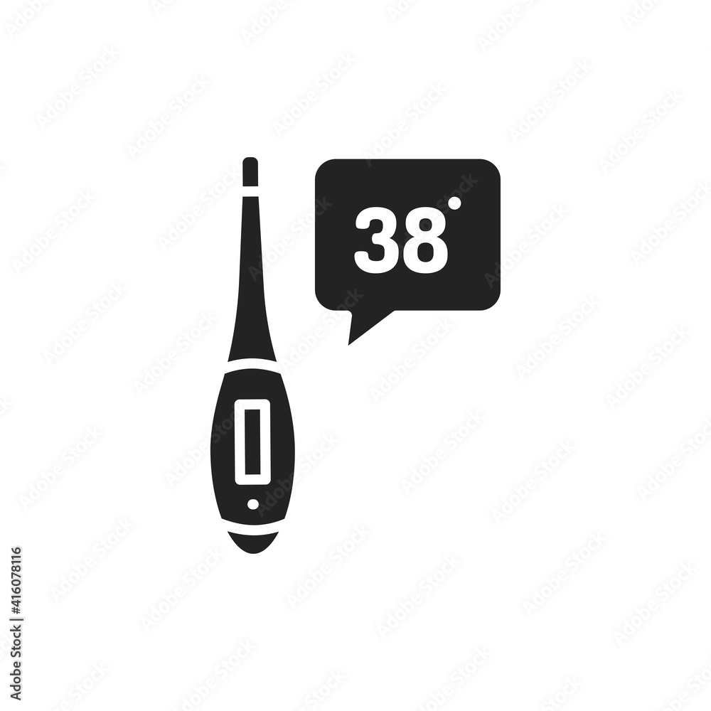 Thermometer measures temperature black glyph icon. Isolated vector element. Outline pictogram for web page, mobile app, promo. Thermometer measures temperature black glyph icon. Isolated vector element. Outline pictogram for web page, mobile app, promo.