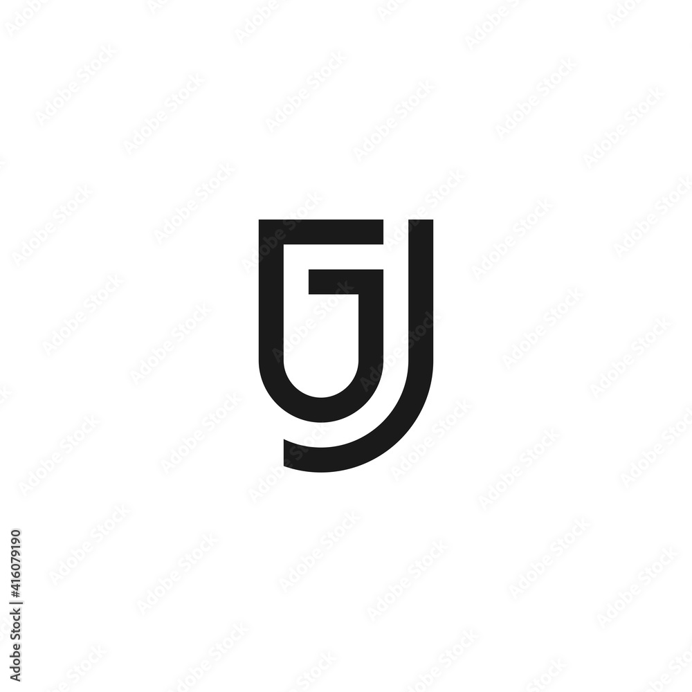 Monogram magnificent elegant trendy awesome three fine lines black and white initials GJ Monogram magnificent elegant trendy awesome three fine lines black and white initials GJ