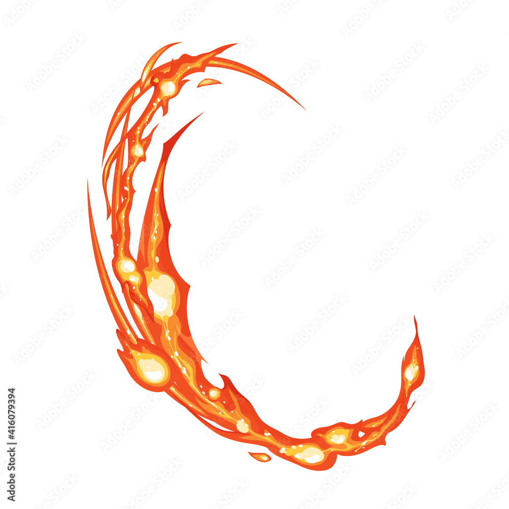 火属性のエフェクト風 炎の斬撃 イラスト素材 Stock Vektorgrafik Adobe Stock