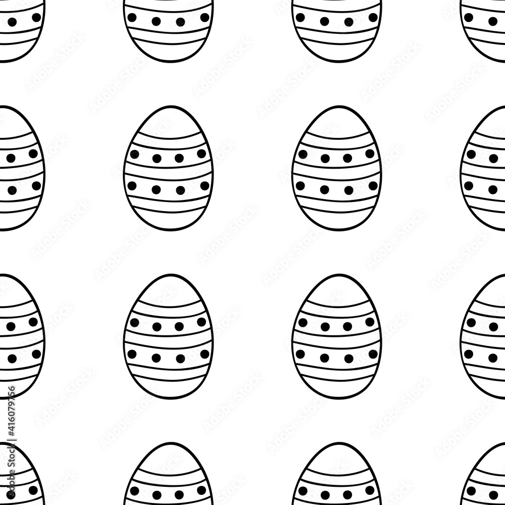 Seamless pattern made from hand drawn Easter eggs illustration. Isolated on white background. Seamless pattern made from hand drawn Easter eggs illustration. Isolated on white background.