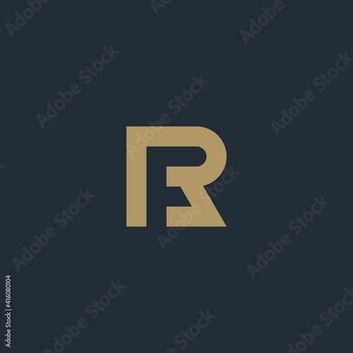 Monogram magnificent elegant trendy awesome three fine lines black and white initials FR RF