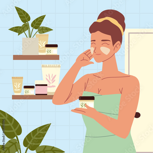 woman process skincare