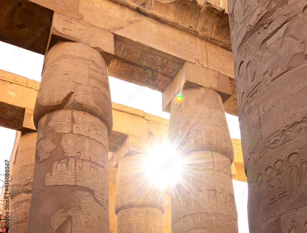 the Karnak temple of Luxor, Egypt. this was the largest temple complex
