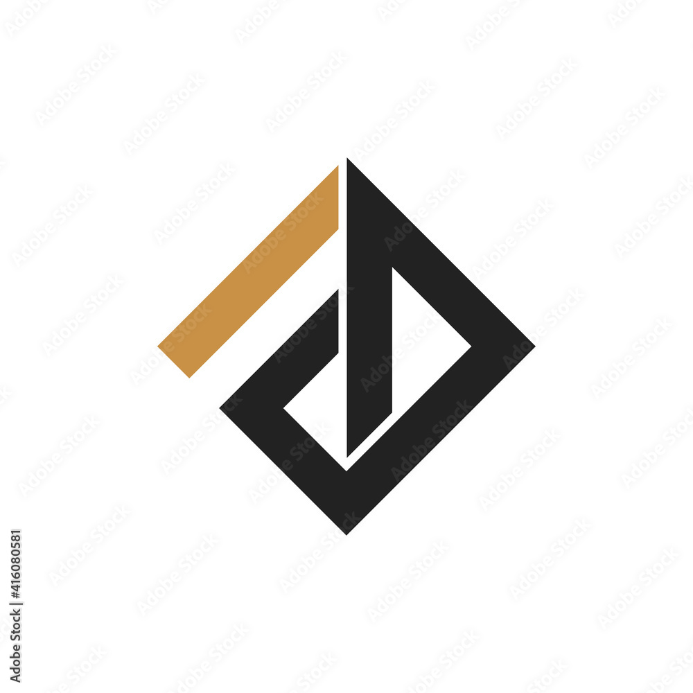 Initial fd letter logo with creative modern business typography vector ...