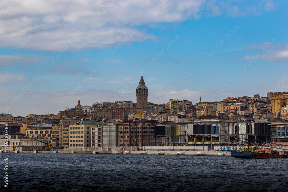 The view of the Bosphorus and old town of Istanbul, Turkey.