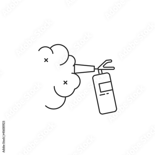 Fire extinguisher line illustration. Precaution icon. Vector sign.
