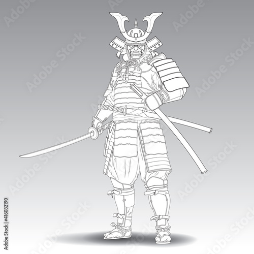 Japanese Samurai., tattoo design concept.