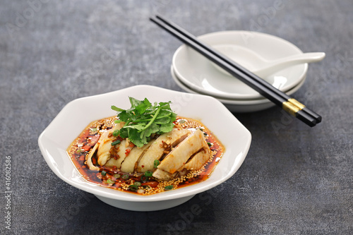 saliva chicken, mouth watering chicken, chinese sichuan cuisine photo