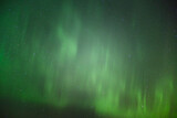 Bright green northern lights in the night sky over Sweden