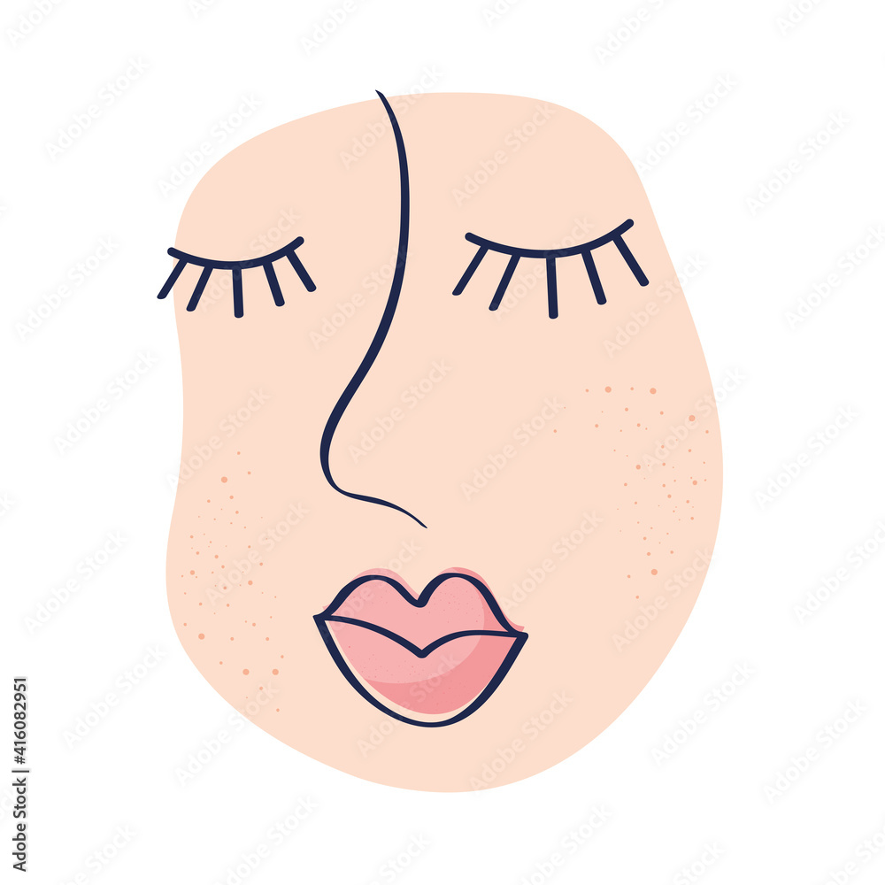 woman face doodle style icon vector illustration design woman face doodle style icon vector illustration design