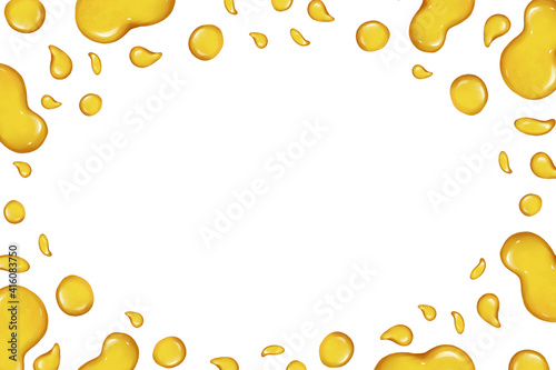 Fototapeta Naklejka Na Ścianę i Meble -  Abstract background with drops of liquid on the surface. Background with drops of honey on a white background.