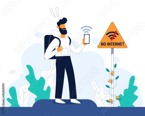 No internet connection illustration concept vector
