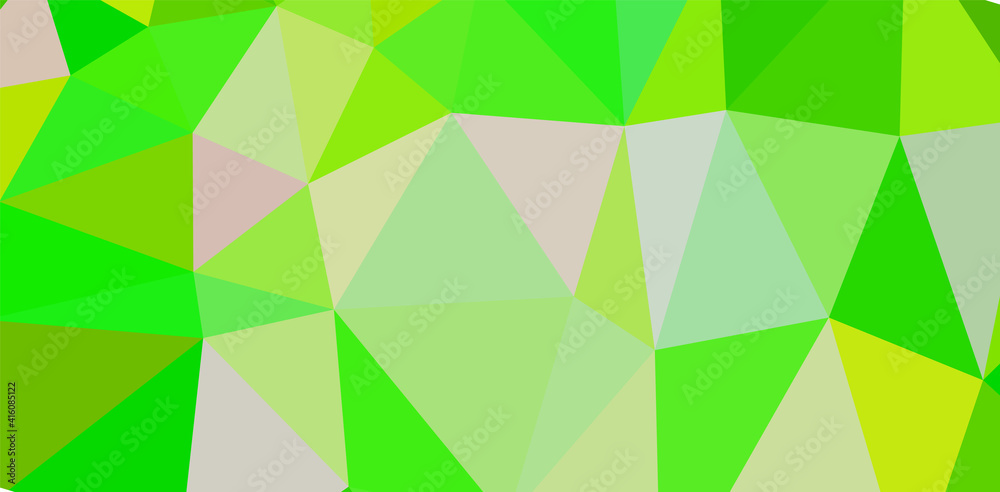 Green vivid geometric abstract bright green blurred mosaic wallpaper with triangle shapes for banner