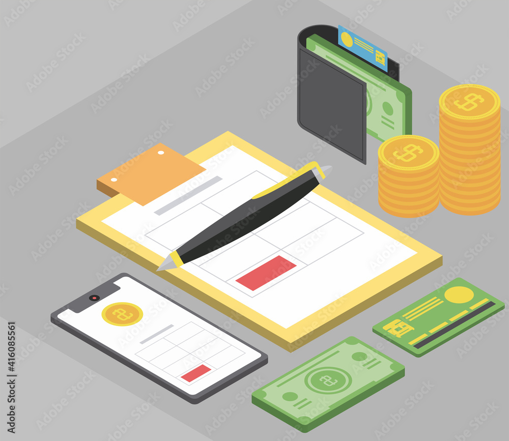 tax clipboard isometric tax clipboard isometric