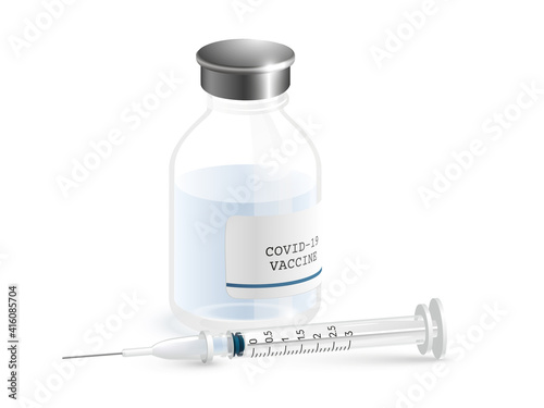 Covid 19 vaccine flake illustration - realistic design banner