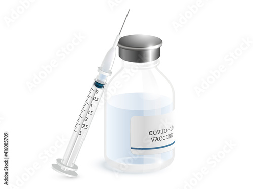 Covid 19 vaccine flake illustration - realistic design banner