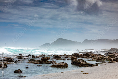 Sandy beach on western side of Cape Town peninsula