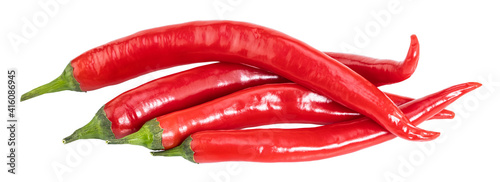 Chili peppers isolated on a white background. Hot peppers
