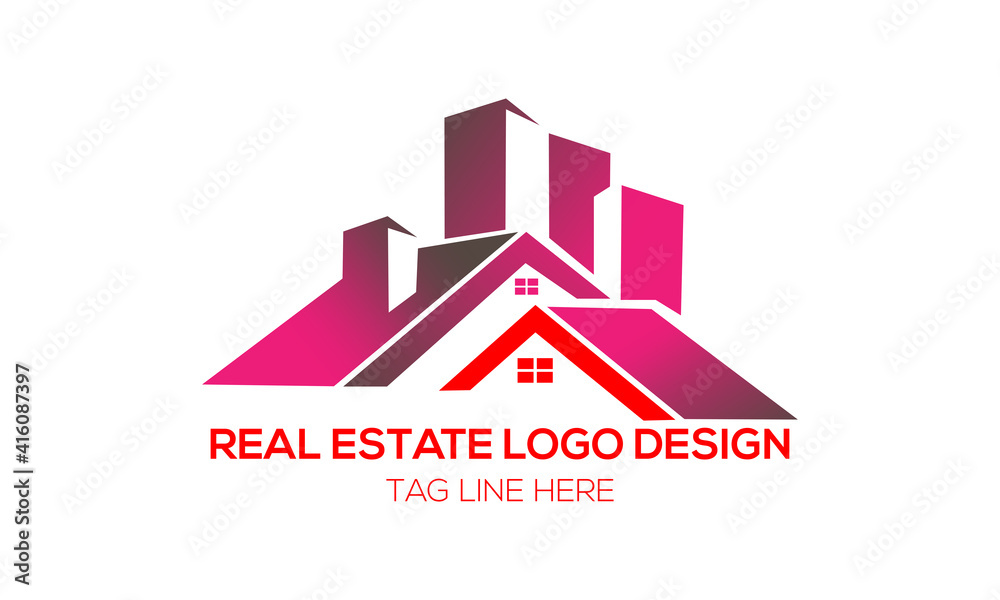 Obraz premium estate logo design house illustration.