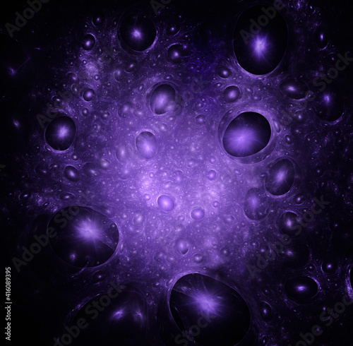 Abstract image. Fractal. 3D. The movement of balls in light space.