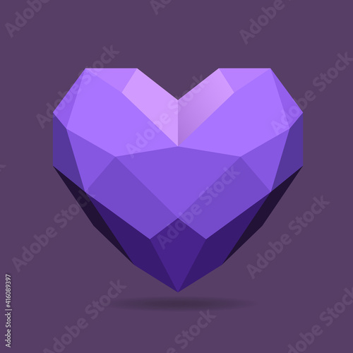 Purple heart shaped diamond