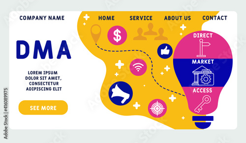 Vector website design template . DMA - Direct Market Access. business concept background. illustration for website banner, marketing materials, business presentation
