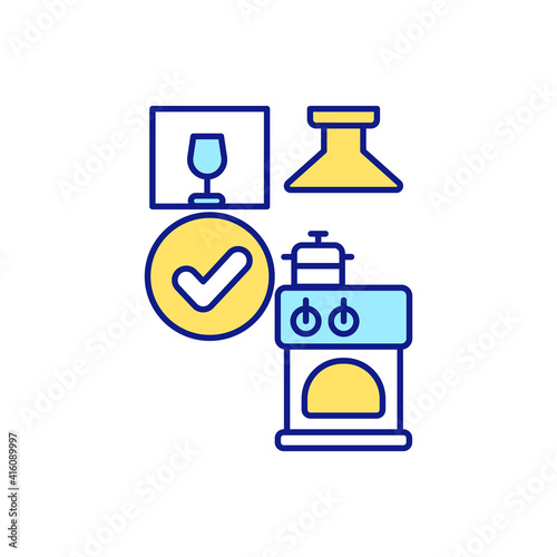 Wardrobe clutter RGB color icon. Put away ans packaging unnecessary things. Decluttering and tidying. Clearing storage space. Organising free space in house. Isolated vector illustration