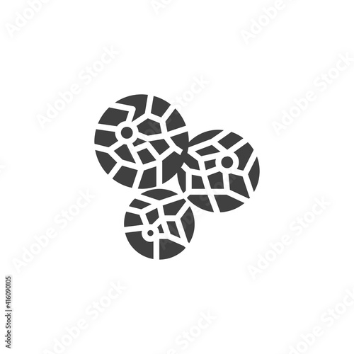 Black peppercorns vector icon. Pepper condiment filled flat sign for mobile concept and web design. Peppercorns spice glyph icon. Symbol, logo illustration. Vector graphics