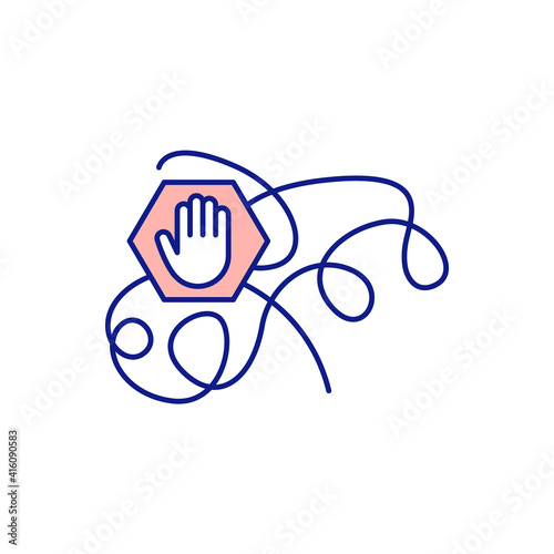 Getting rid of wires red RGB color icon. Chargers,cords, and wires. Cable box and shelf with cable ports. Dangerous electronics. Organizing and hiding power. Isolated vector illustration