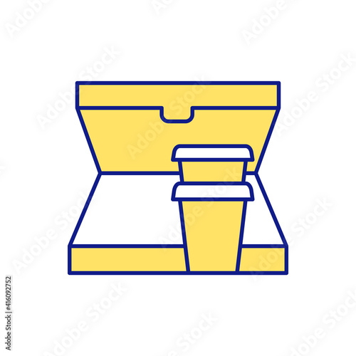 Recycling container yellow RGB color icon. Process of converting waste in reusable material Textile recycling. Recovering old clothing and for sorting. Isolated vector illustration