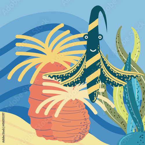 underwater world exotic fish coral reef and algae