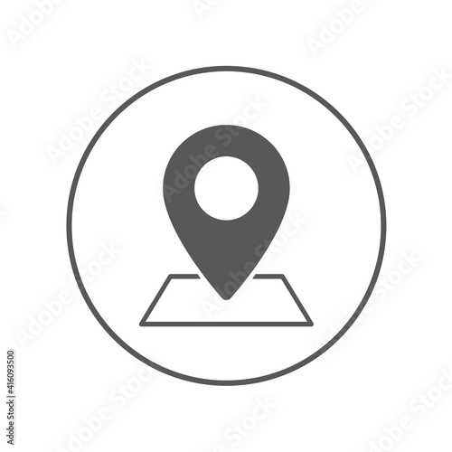 GPS location icon on white background photo