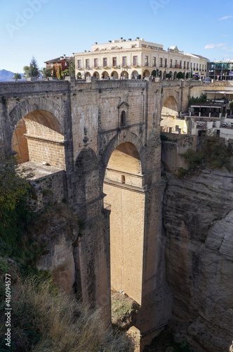 Puente Nuevo arch stone bridge  Ronda  Spain
