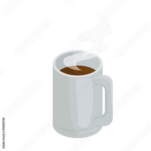 coffee hot in ceramic mug icon vector illustration design
